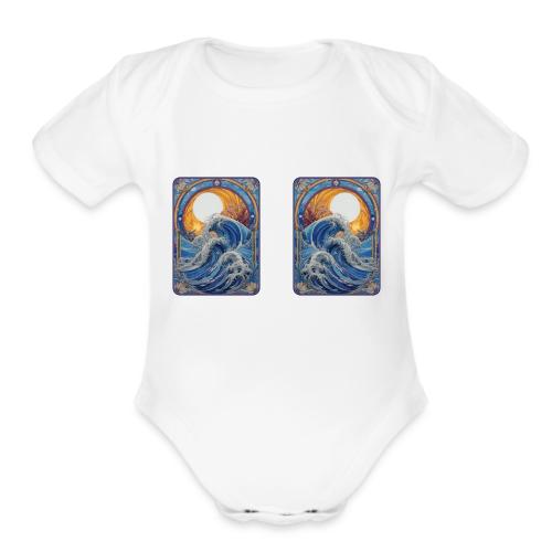 Art Nouveau Wave - Organic Short Sleeve Baby Bodysuit