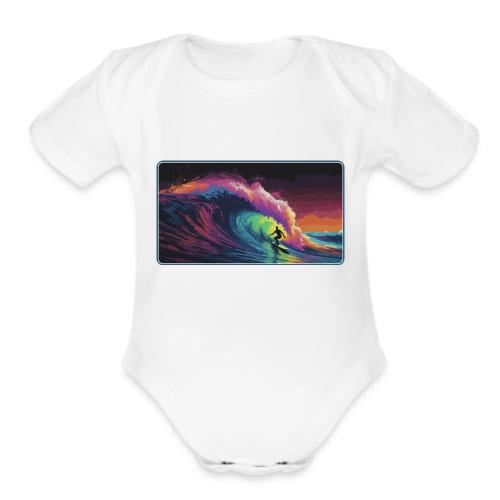 Rainbow Lava Ride - Organic Short Sleeve Baby Bodysuit