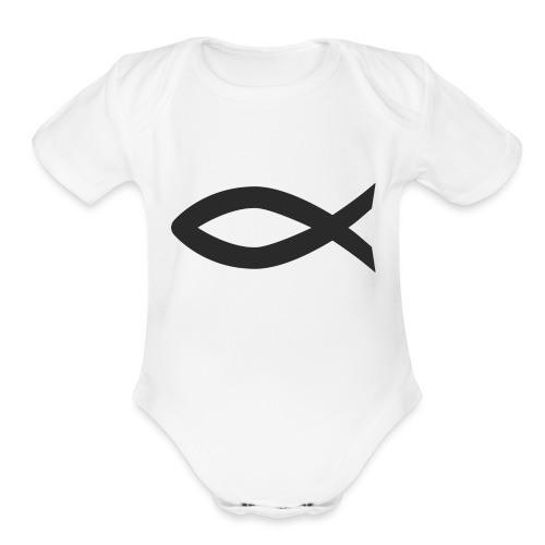 Christian fish symbol - Organic Short Sleeve Baby Bodysuit