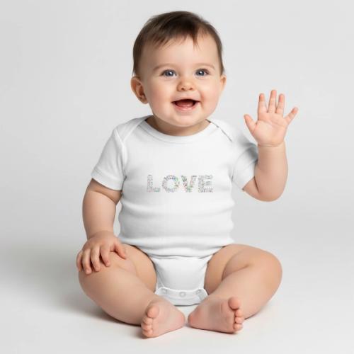 LOVE Peace Merchandise - Organic Short Sleeve Baby Bodysuit