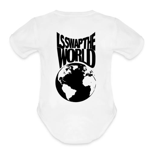 LS Swap the World (Front & Back) - Organic Short Sleeve Baby Bodysuit