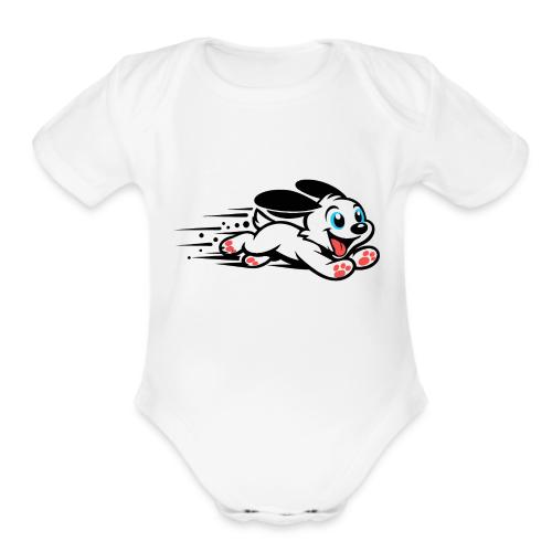 Speedy Pup Sprint on the Run - Organic Short Sleeve Baby Bodysuit