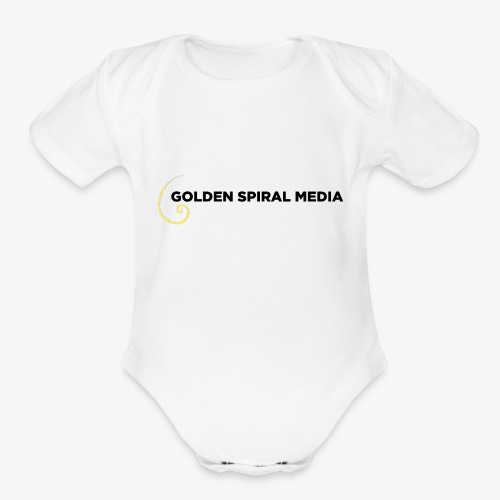 Golden Spiral Media Black Logo - Organic Short Sleeve Baby Bodysuit