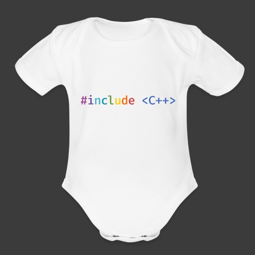 Rainbow Include C++ (Light Background) - Organic Short Sleeve Baby Bodysuit