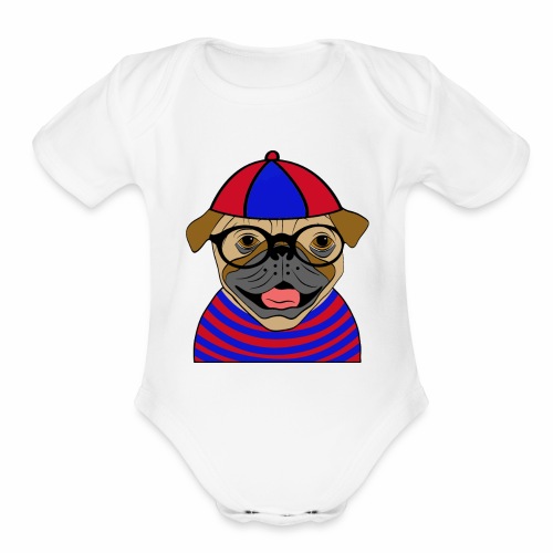 Pug - Organic Short Sleeve Baby Bodysuit