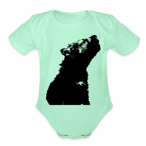 OnePleasure cool cute young wolf puppy gift ideas - Organic Short Sleeve Baby Bodysuit