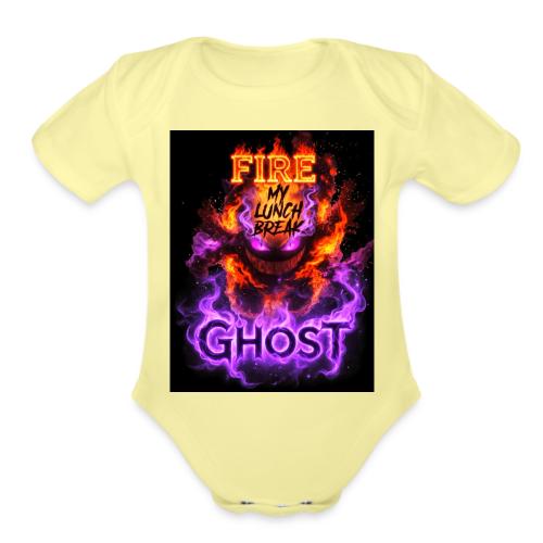 FIRE GHOST 26 - Organic Short Sleeve Baby Bodysuit