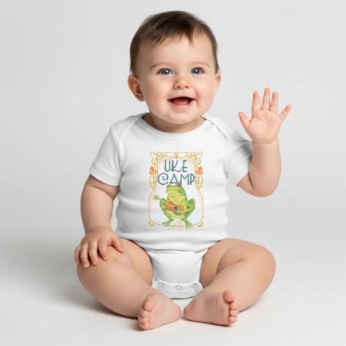 Uke Camp stickers - Organic Short Sleeve Baby Bodysuit