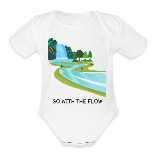 GO WITH THE FLOW - Organic Short Sleeve Baby Bodysuit