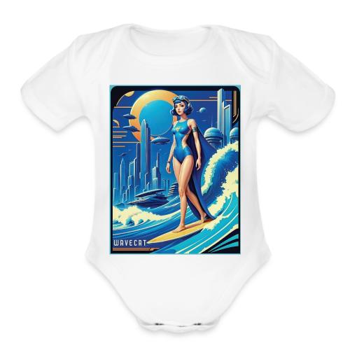Art Deco City Surfer - Organic Short Sleeve Baby Bodysuit