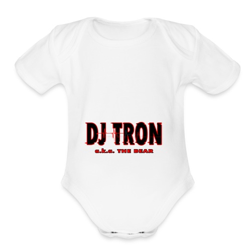 DJ tron logo 2 - Organic Short Sleeve Baby Bodysuit