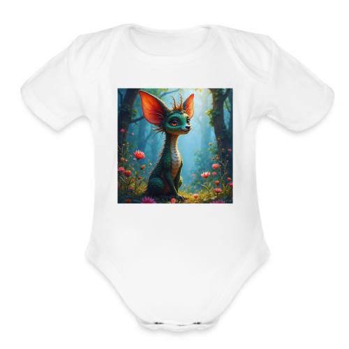 Fantasy Forest Character with Magical Vibe - Organic Short Sleeve Baby Bodysuit