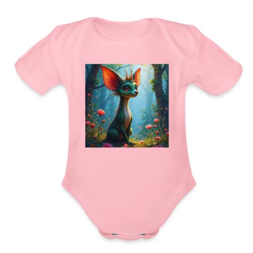 Fantasy Forest Character with Magical Vibe - Organic Short Sleeve Baby Bodysuit