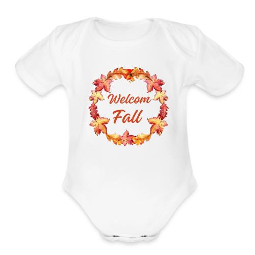 Welcome fall - Organic Short Sleeve Baby Bodysuit