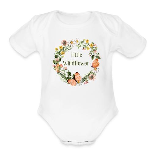 Little wildflower – Baby Shower Gift Bodysuit - Organic Short Sleeve Baby Bodysuit