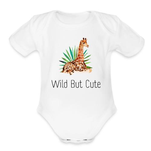 Wild but cute giraffe - Organic Short Sleeve Baby Bodysuit