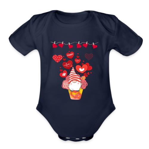 Design wrapped in love hearts, vibrating in love. - Organic Short Sleeve Baby Bodysuit