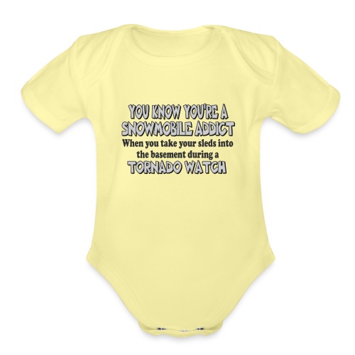 Snowmobile Tornado Watch - Organic Short Sleeve Baby Bodysuit