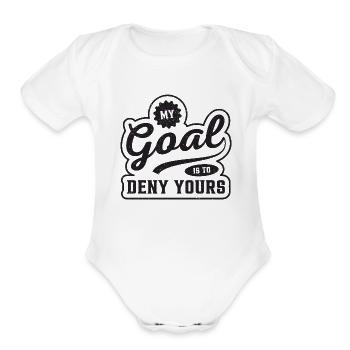Soccer Goalkeeper - Organic Short Sleeve Baby Bodysuit - white - Front