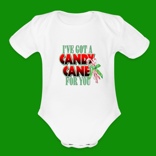 Candy Cane - Organic Short Sleeve Baby Bodysuit