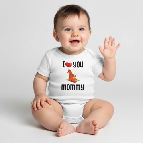 I love my mommy - Organic Short Sleeve Baby Bodysuit