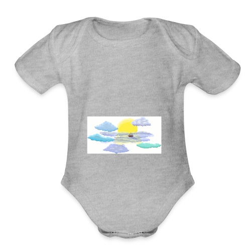 Sea of Clouds - Organic Short Sleeve Baby Bodysuit