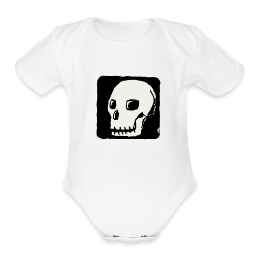 Smiling skull - Organic Short Sleeve Baby Bodysuit
