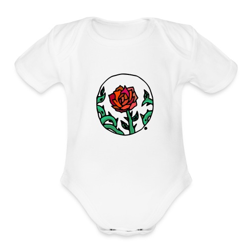 Rose Cameo - Organic Short Sleeve Baby Bodysuit