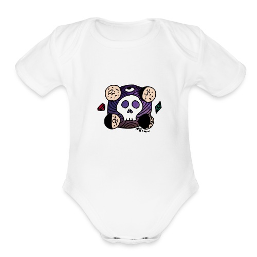 Moon Skull from Outer Space - Organic Short Sleeve Baby Bodysuit