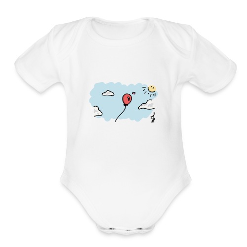 Balloon in Love - Organic Short Sleeve Baby Bodysuit