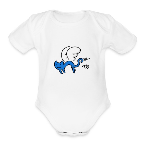 Flying Kitty - Organic Short Sleeve Baby Bodysuit