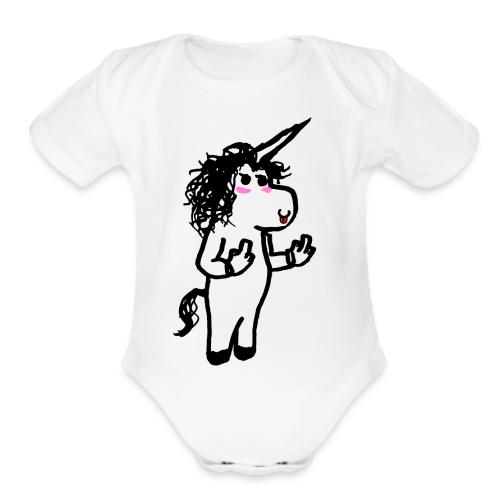 Rude Unicorn - Organic Short Sleeve Baby Bodysuit