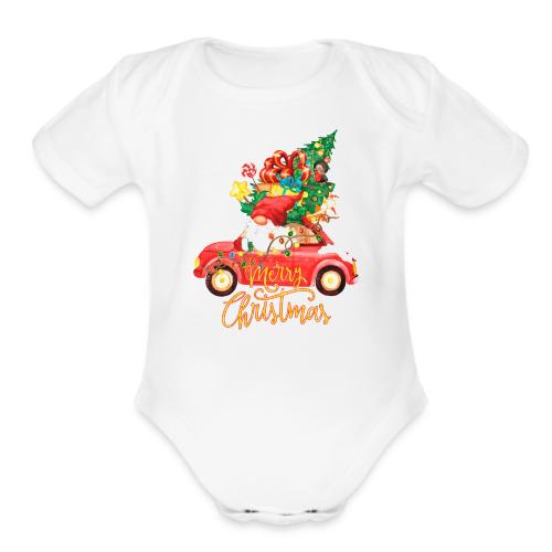 Merry Christmas - Organic Short Sleeve Baby Bodysuit