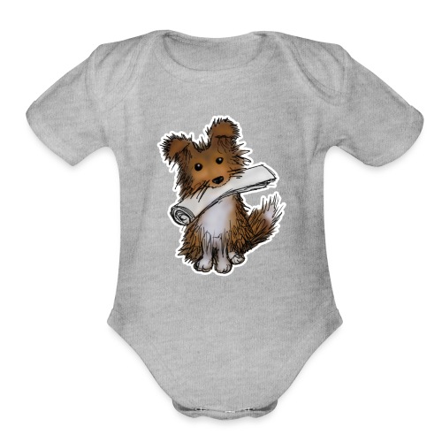 Sheltie Puppy - Organic Short Sleeve Baby Bodysuit