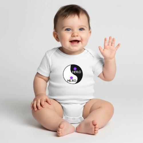 HE.RO / HER.O - Organic Short Sleeve Baby Bodysuit