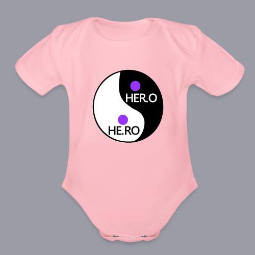 HE.RO / HER.O - Organic Short Sleeve Baby Bodysuit