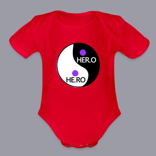 HE.RO / HER.O - Organic Short Sleeve Baby Bodysuit
