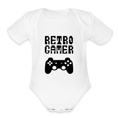 Retro gamer. T-shirt gift gaming nerd - Organic Short Sleeve Baby Bodysuit