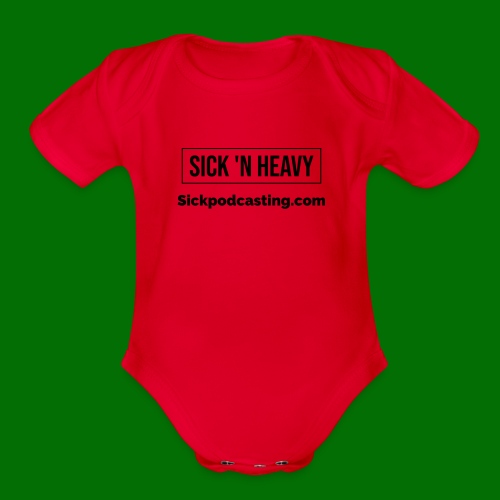 Sick N Heavy logos black - Organic Short Sleeve Baby Bodysuit