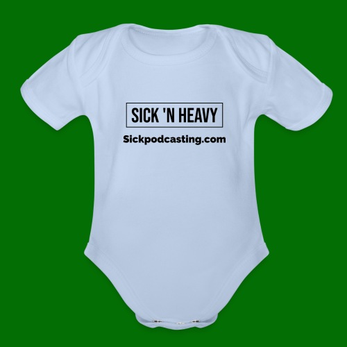 Sick N Heavy logos black - Organic Short Sleeve Baby Bodysuit