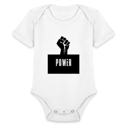 Black Power Raised Fist - Organic Short Sleeve Baby Bodysuit
