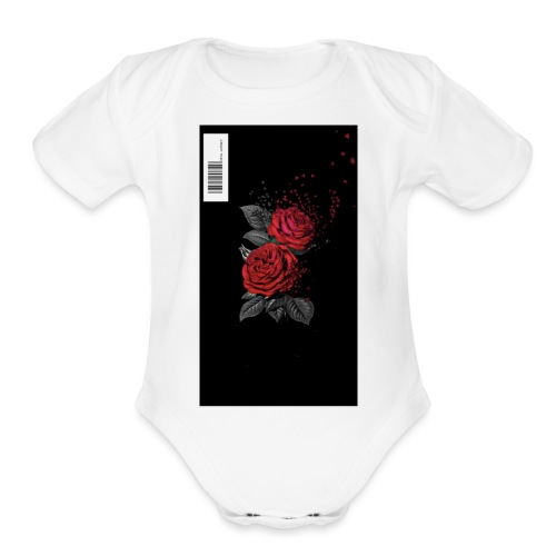 BLACK GLAM ROSES - Organic Short Sleeve Baby Bodysuit