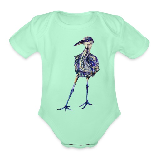 Blue heron - Organic Short Sleeve Baby Bodysuit