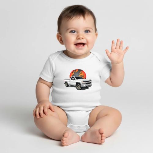 Silverado Truck 4x4 - Organic Short Sleeve Baby Bodysuit