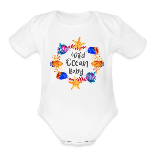 Wild ocean baby - Organic Short Sleeve Baby Bodysuit