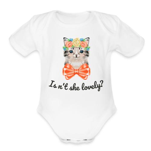 Cute cat - Organic Short Sleeve Baby Bodysuit