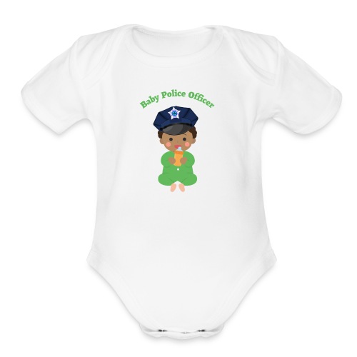 Baby boy or girl police officer t-shirt - Organic Short Sleeve Baby Bodysuit