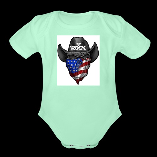 Eye rock cowboy Design - Organic Short Sleeve Baby Bodysuit