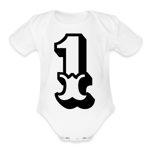 Number 1 - Font Ewert - Organic Short Sleeve Baby Bodysuit
