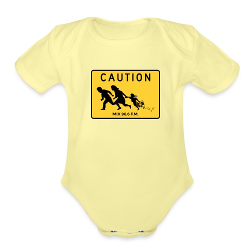 CAUTION SIGN - Organic Short Sleeve Baby Bodysuit
